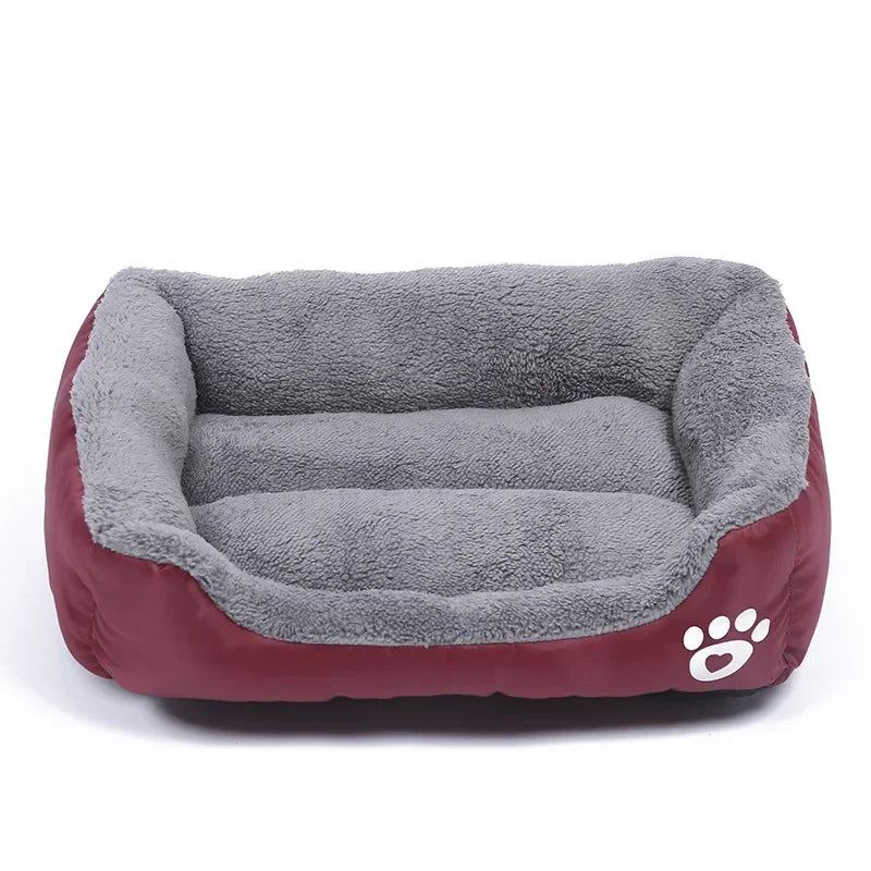 Weiches Warmes Haustierbett – Sofa Bett mit Wasserdichtem Boden für Hunde & Katzen Kaufschwan® Weinrot S(43x32cm)