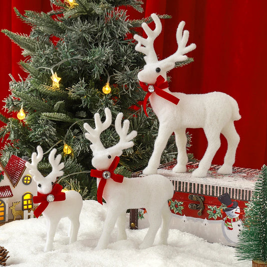 Weihnachtsdeko Elch Figur 16/21/26 cm – Deko Rentier aus Kunstharz für Tisch, Fensterbank & Weihnachtsbaum | Winter & Weihnachtsdeko Set Kaufschwan®