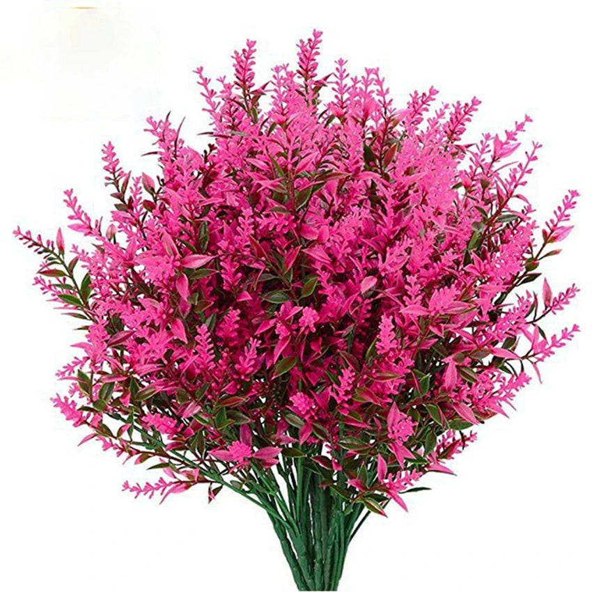 Künstliches Lavendelgras aus Kunststoff – Kunstblume für Hochzeit, Zuhause, Garten & Vasen Dekoration | DIY & Fotorequisiten Kaufschwan® Rosenrot