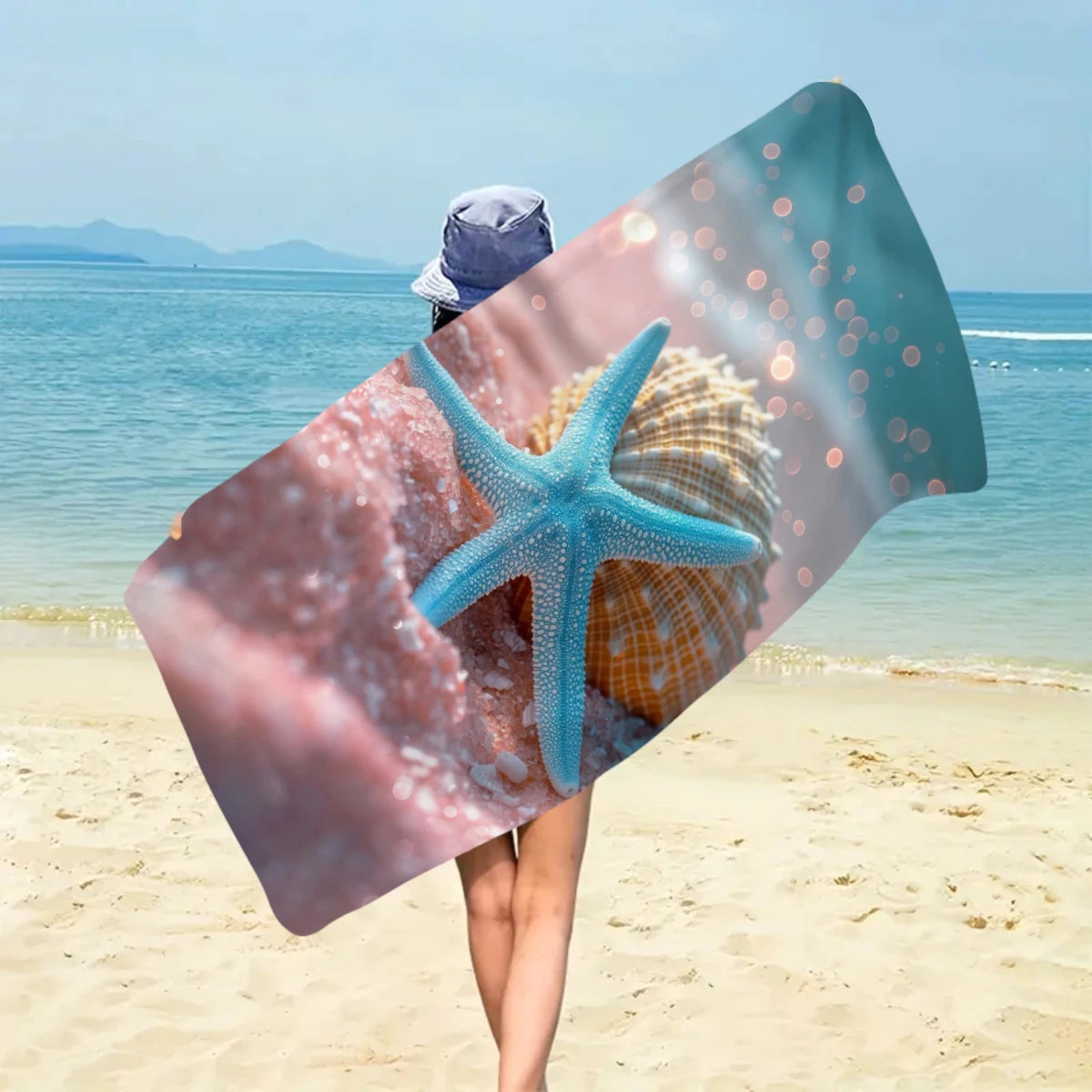 Strandtuch mit Ozean-Motiv – Schnell Trocknendes Mikrofaser Handtuch | Multifunktionales Handtuch für Sport, Schwimmen & Fitness Kaufschwan®