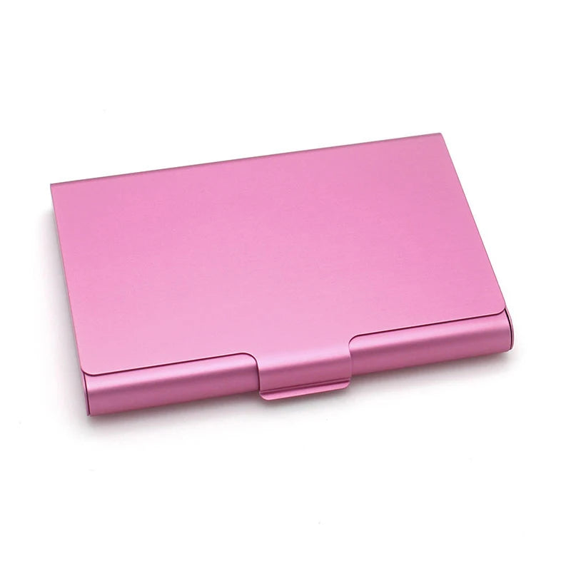 Visitenkartenetui – Aluminiumlegierung Metall Kartenhalter Box für Bank-, Kredit- & ID-Karten | Herren Geldbörse Kaufschwan® Rosa
