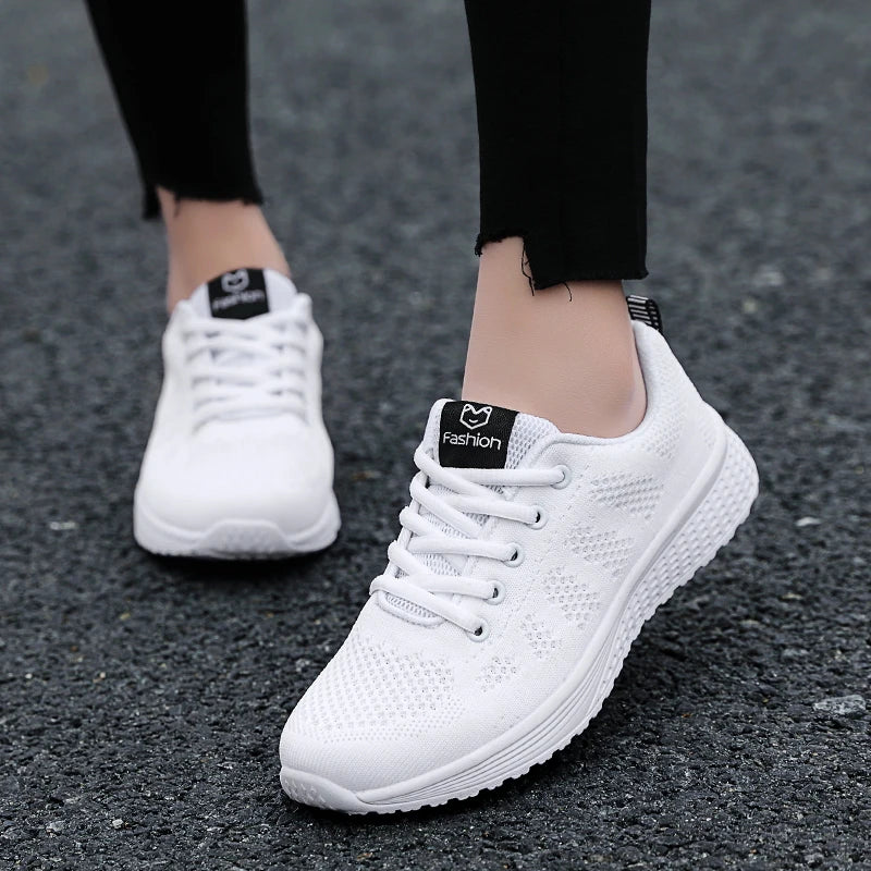 Damen Sportschuhe – Modische Plateau-Sneaker | Frühling & Winter Freizeitschuhe & Laufschuhe für Frauen Kaufschwan® Weiß 36