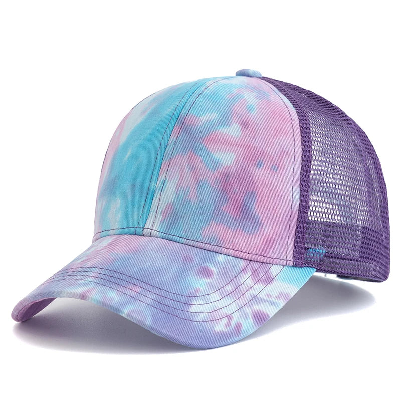 Wolken Design Baseballcap | Tie-Dye Baseballkappe | Streetwear Trucker Baseballcap Kaufschwan® Lila 56cm-60cm