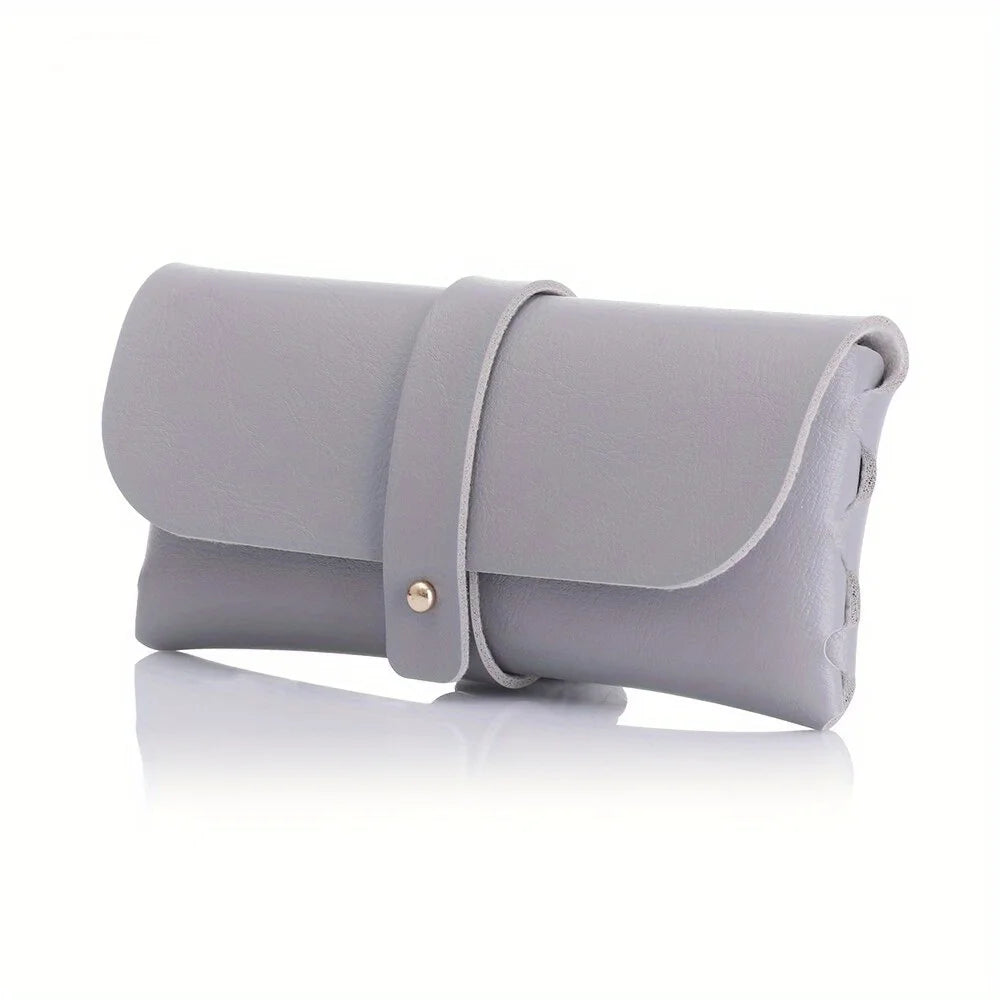 Faltbares Magnetisches PU Leder Brillenetui – Tragbare Brillentasche für Damen und Herren Kaufschwan® Grau