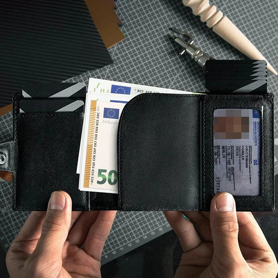Herren RFID Geldbörse mit Münzfach – AirTag Wallet Schlank Minimalistisch mit Tracking Funktion Kaufschwan®