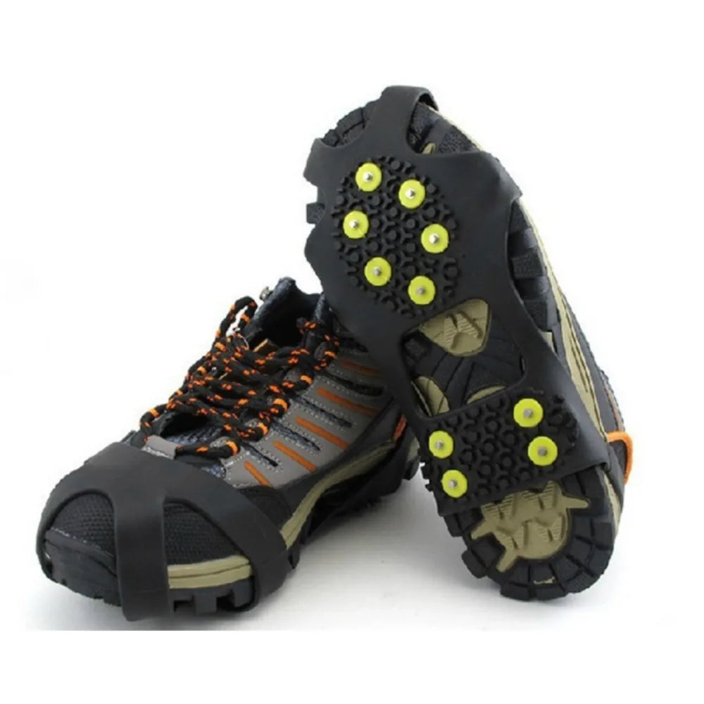 10 Zacken Schnee & Eis Anti-Rutsch Schuhspikes – Thermoplastische Elastomer Steigeisen Überzüge für Winter Wandern & Klettern Kaufschwan®