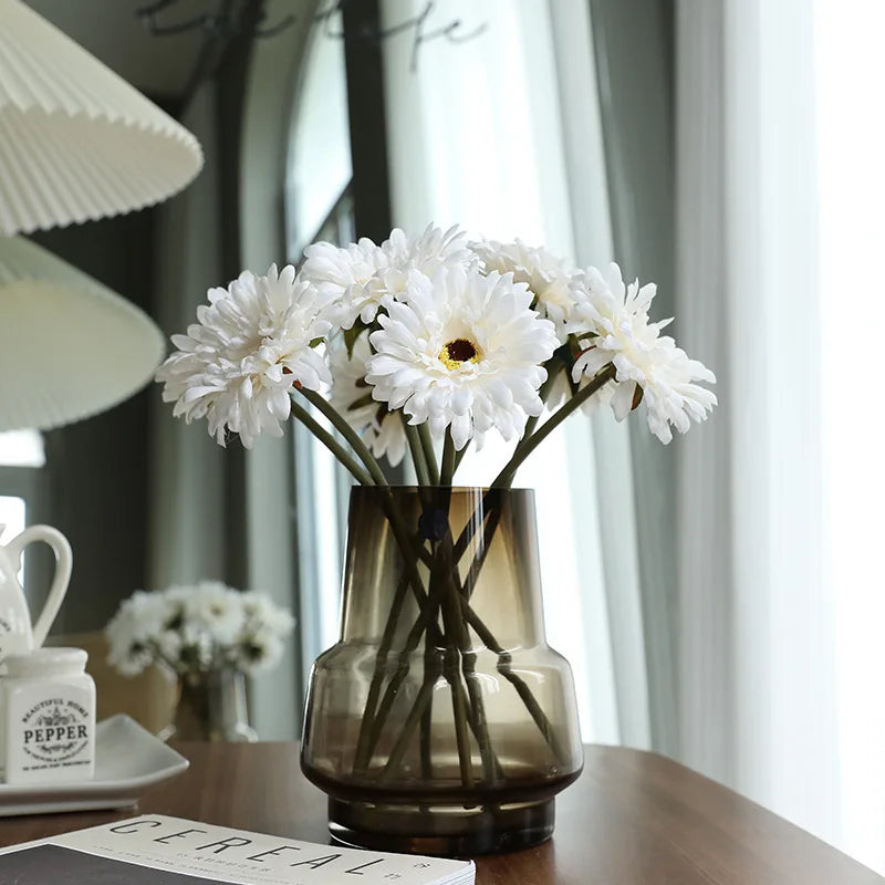 5/10 Stück Künstliche Seiden-Gerbera-Blütenköpfe – Realistische Margeriten für Hochzeit, Garten & Wohnraumdekoration Kaufschwan®