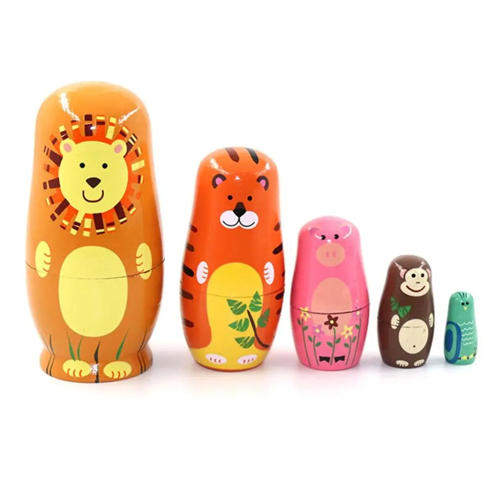 Holz-Matrjoschka – Russische Nestpuppen Set | Dekoration & Spielzeug Geschenk für Kinder Kaufschwan® Safari Tiere