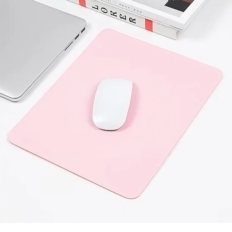 Schlichtes Einfarbiges PU Leder Mauspad – Rutschfeste Wasserdichte Schreibtischunterlage für Laptop und PC Kaufschwan® Rosa