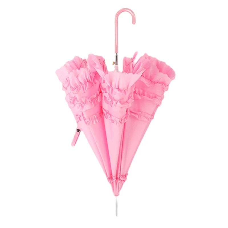 Leichter Sommer & Regen Spitzen Schirm – Sommer Lolita Spitzen-Parasol – Femininer Damen Sonnenschirm, Niedlicher Haushalts-Schirm für Sonne & Stil Kaufschwan®
