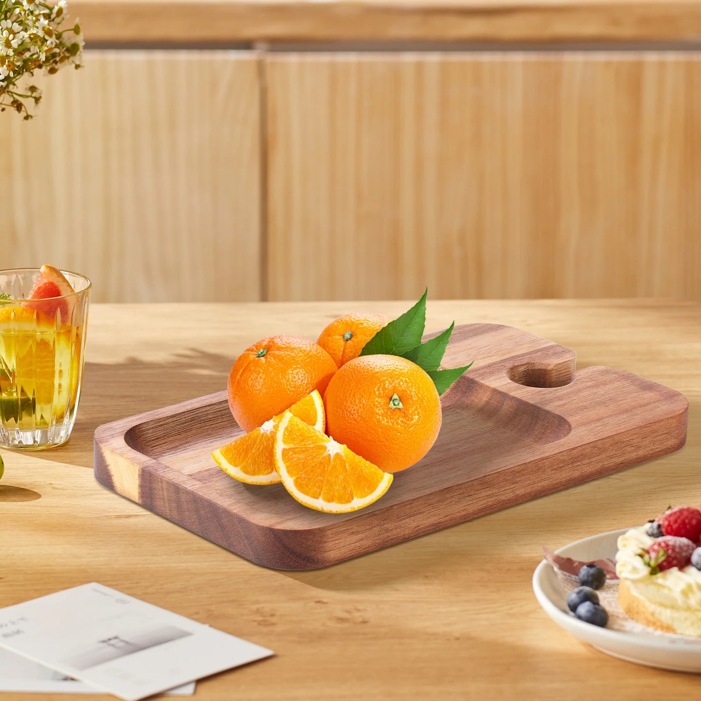 Holz Dessertteller Tableware – Wein & Aperitif Platte | Serviertablett für Snacks & Trockenfrüchte Kaufschwan®