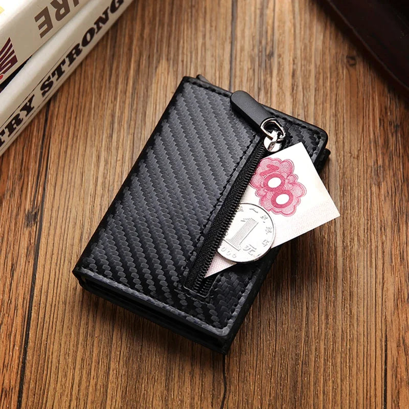 RFID Kartenhalter Herren Metall Slim – Anti-Diebstahl Wallet mit Magnetverschluss & Münzfach Kaufschwan®