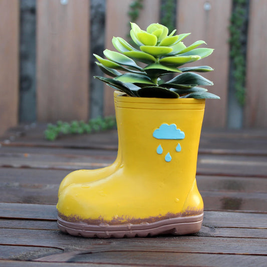 Garten-Mikrolandschaft, stiefelförmiger Blumentopf, Büro-Stiftehalter, handgefertigtes Resin-Kunsthandwerk Kaufschwan®