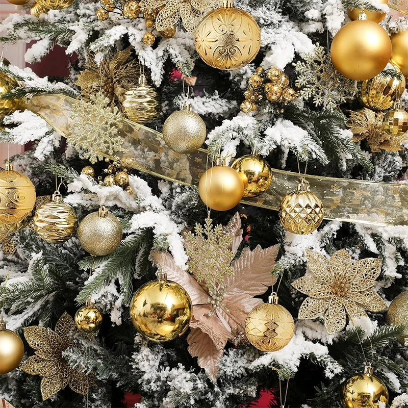 30 Stück Weihnachtskugeln – 4/6/8CM Bruchsichere Kunststoff Kugeln | Weihnachtsbaum Deko für Zuhause & Neujahr Kaufschwan®