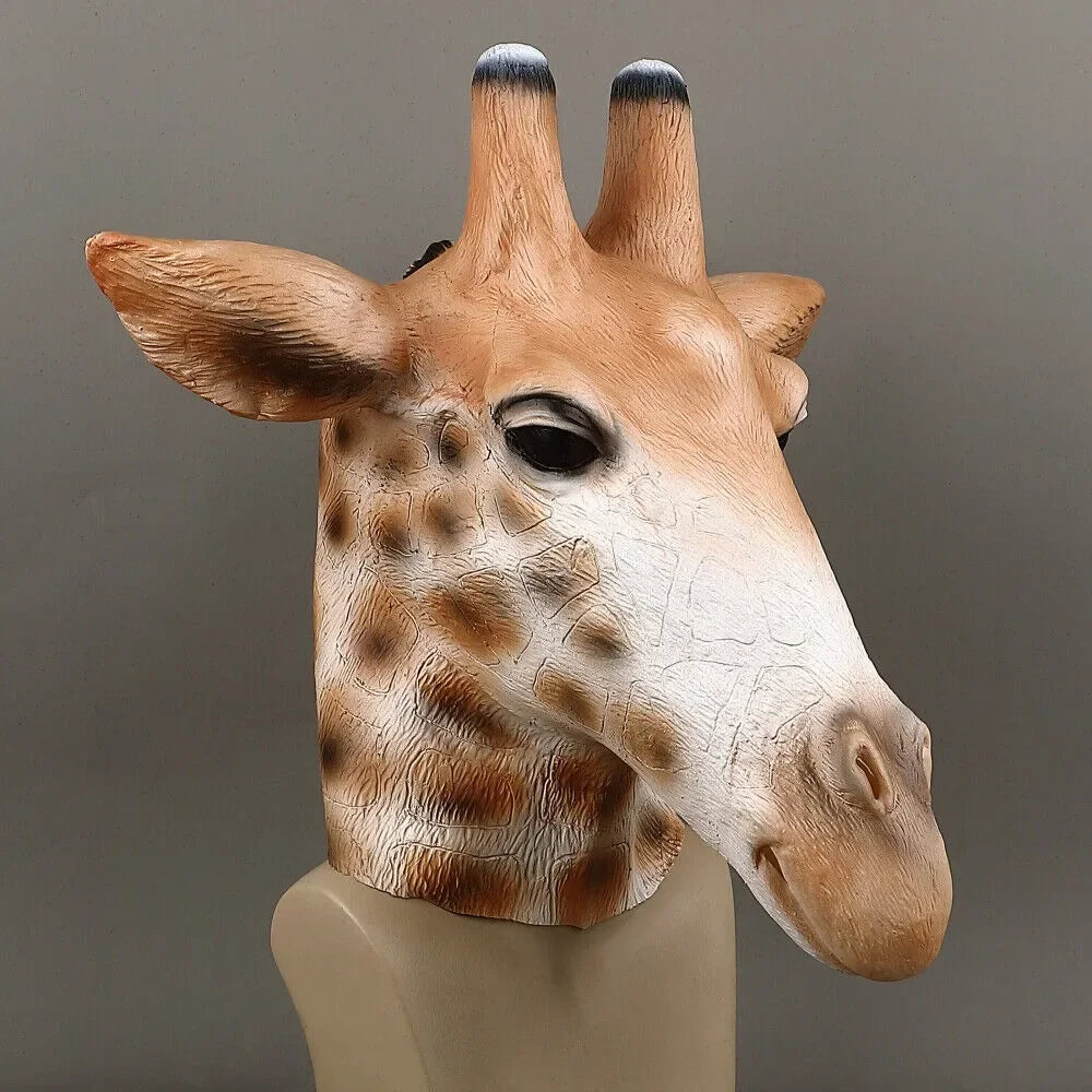 Cosplay Tiermaske Giraffe – Zoo Tier Latex Maske für Halloween, Maskerade & Kostüm Party Requisite Kaufschwan®