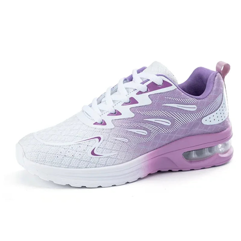 Damen Cushion Sneaker – Modische Walkingschuhe | Atmungsaktive Mesh Tennisschuhe & Sportschuhe Kaufschwan® Lila 36