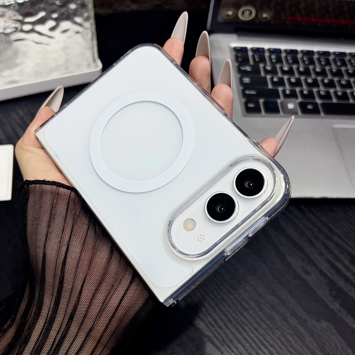Magnetische Transparente Klapphülle für iPhone Duo – Schutzhülle mit Fallschutz Kaufschwan®