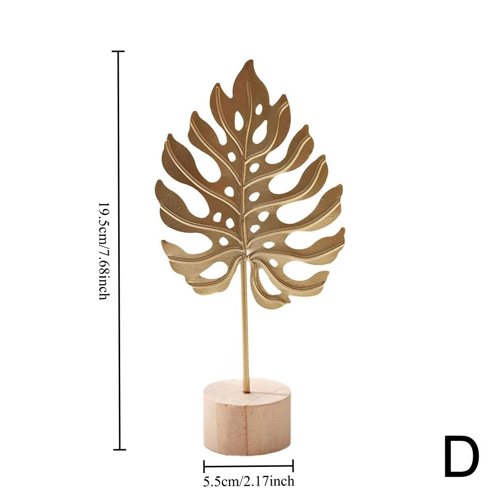 Nordische Eisen Ginkgo-Blatt Dekoration – Light-Luxury Metall Ornament für Wohnzimmer, Flur und Weinschrank Kaufschwan® D