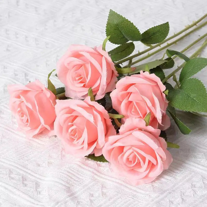 1/5/10/20 Stück Künstliche Rosen – Realistische Seidenrosen füar Hochzeit & Wohndekoration | Eleganter Rosenstrauß aus Kunstblumen