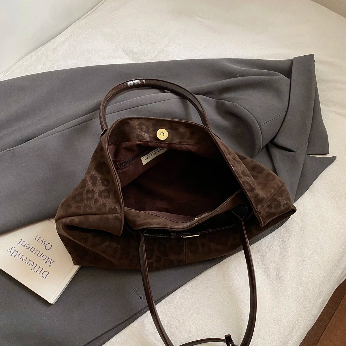 Leopard PU Leder Schultertasche für Damen – Luxus Designer Trend Tote | Handtasche mit Kurzem Griff & Damen Geldbörse Kaufschwan®