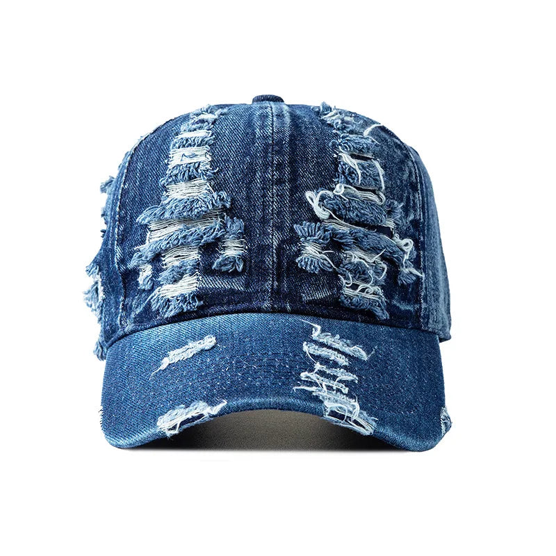 Baseballcap aus Gewaschenem Denim | Vintage Baseballcap für Damen & Herren | Atmungsaktive Verstellbare Baseballcap für Frühling & Sommer Kaufschwan® Dunkelblau 56-58cm