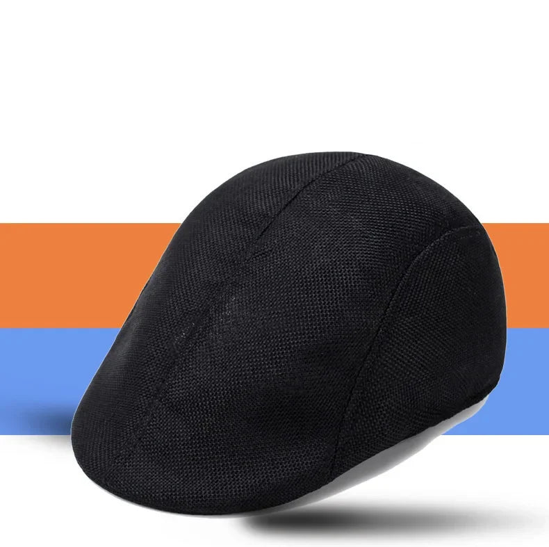 Herren Baumwoll-Leinen Barett Baseballcap | Frühling & Herbst Britische Retro Cap | Atmungsaktive Maler Kappe Mode Accessoire Kaufschwan®