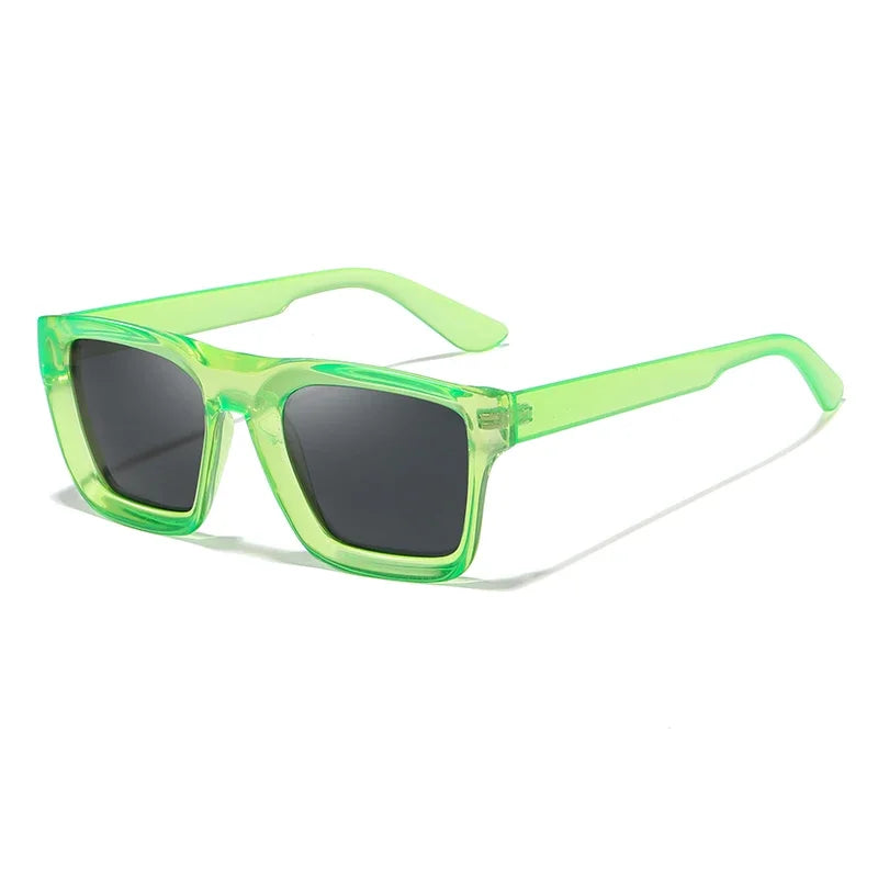Luxuriöse Eckige Polarisierte Sonnenbrille – Farbenfrohe Vintage-Sonnenbrille mit UV400-Schutz für Damen Kaufschwan® Grün Schwarz