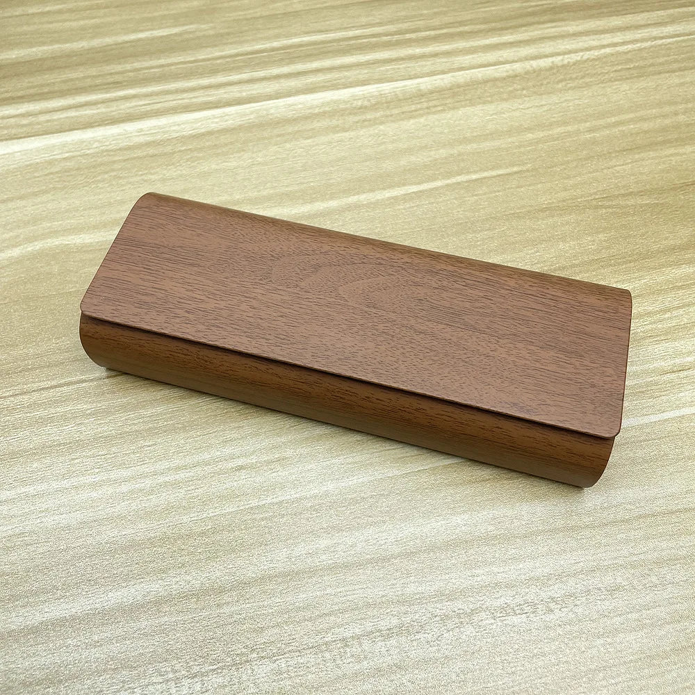 Brillenetui Holzoptik – Magnetischer Tragbarer Brillenbox mit Logo Option Kaufschwan® Braun