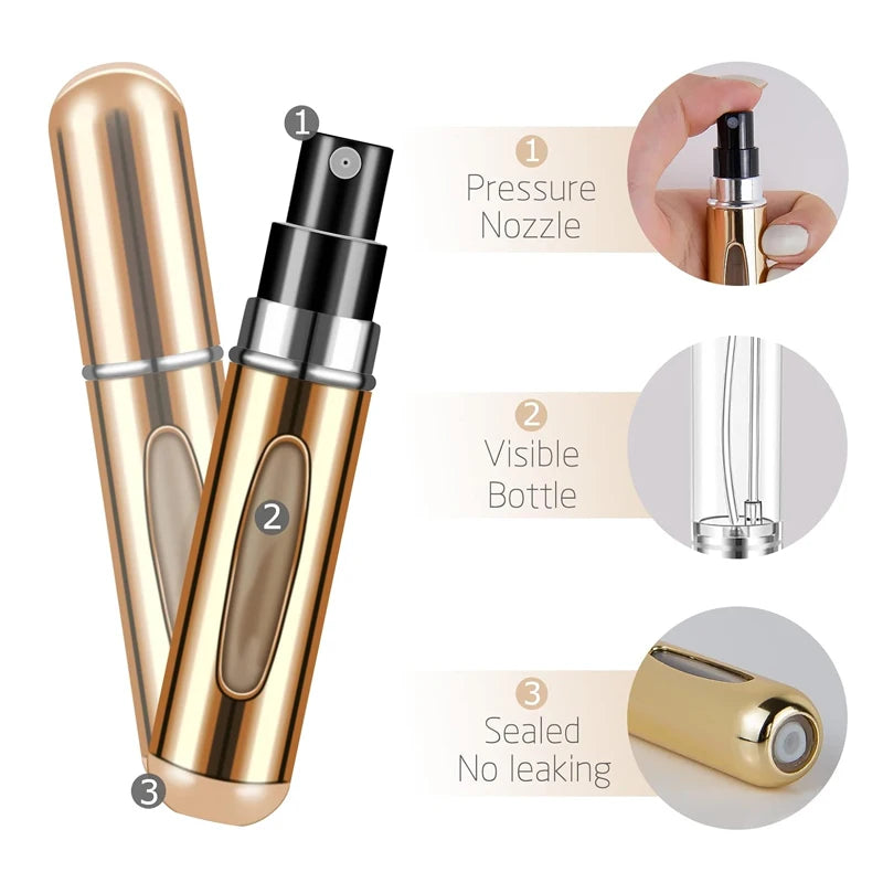 5ml Parfüm Zerstäuber – Tragbare Nachfüllbare Sprayflaschen | Mini Aluminium Reise-Kosmetikbehälter Kaufschwan®