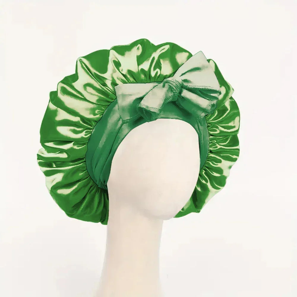 Verstellbare Satin-Schlafhaube – Seidig Weiche Haarhaube mit Bindeband für Damen und Herren