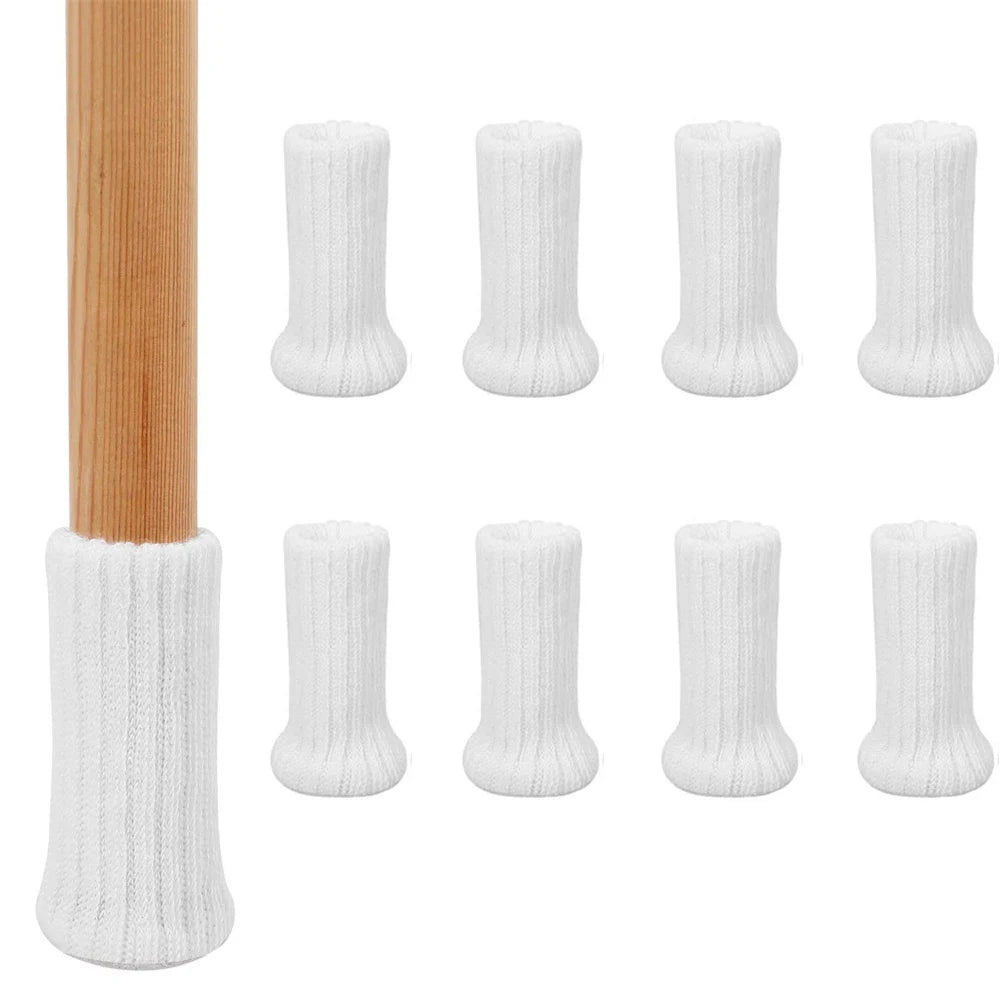 4/8/24 Stück Gestrickte Möbelbein Socken – Stuhlbein Bodenschutz & Möbelkappen | Kratzschutz Stuhlbeinüberzüge für Kommoden & Möbel Kaufschwan® Weiß-8 Stück