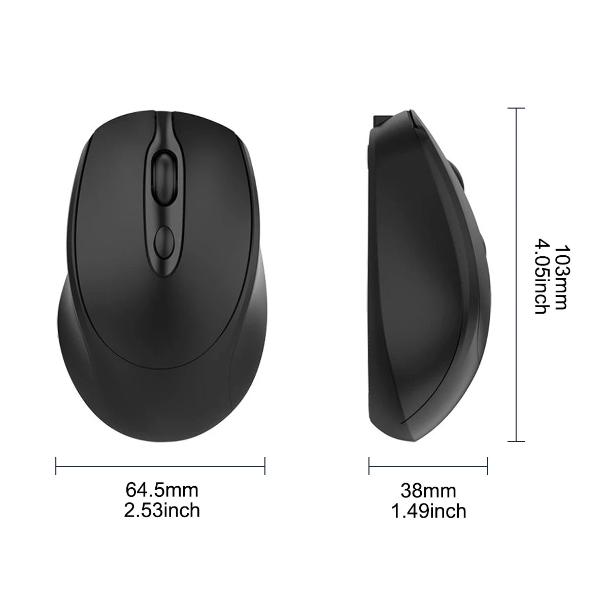 Bluetooth-Kompatible 2.4G Wiederaufladbare Kabellose Maus – Leise USB Gamer Maus für PC, Laptop, MacBook & Tablet Kaufschwan®