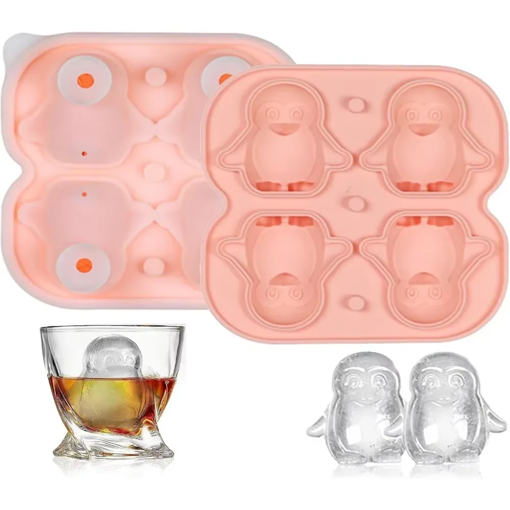 Pinguin Eiswürfelform aus Silikon – Für Whiskey, Cocktails & Getränke Kaufschwan® Rosa