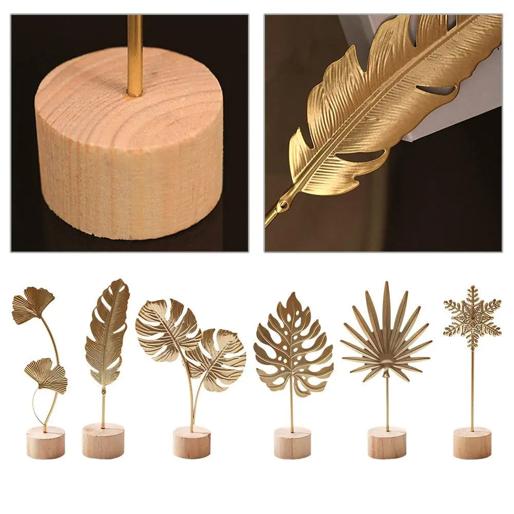 Nordische Eisen Ginkgo-Blatt Dekoration – Light-Luxury Metall Ornament für Wohnzimmer, Flur und Weinschrank Kaufschwan®