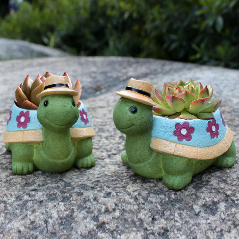 Cartoon Tier Sukkulenten Blumentopf – Niedlicher Schildkröten Pflanztopf | Desktop Wohndeko Ornament Garten Pflanzgefäß Kaufschwan®