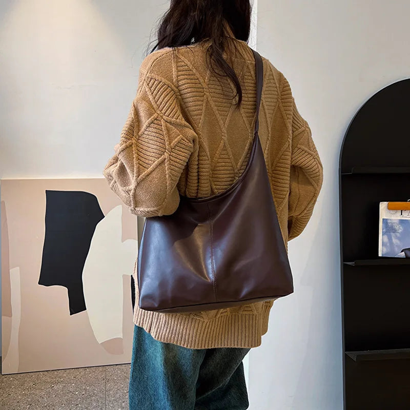 Große Damen Tote Tasche für Eine Schulter – Lässige & Vielseitige Crossbody Handtasche | Modische Schlichte City Tasche Kaufschwan®
