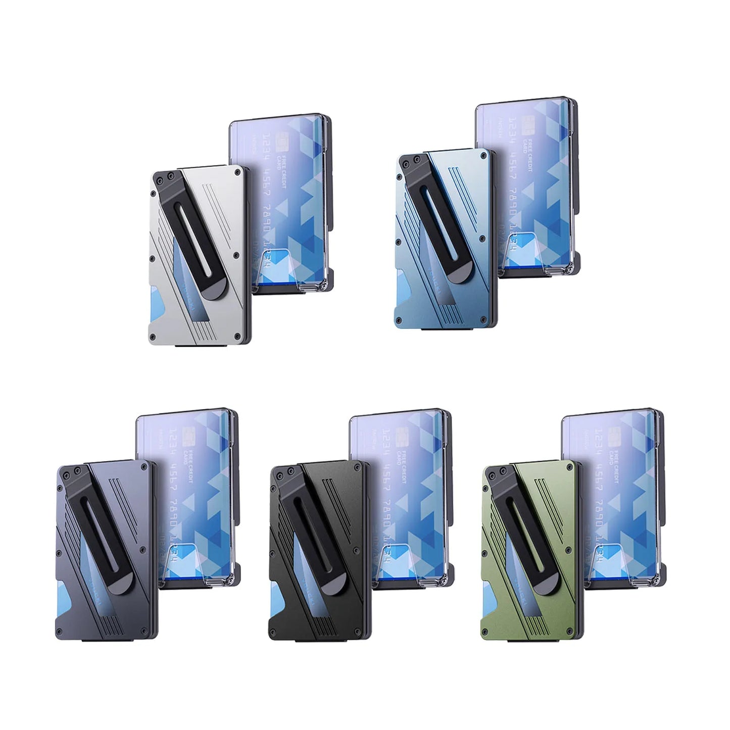 Herren Geldbörse – Schlanke Aluminium Metall Geldklammer Wallet mit Klarem ID-Fach | RFID Schutz Ultra-Dünne Taktische Brieftasche Kaufschwan®