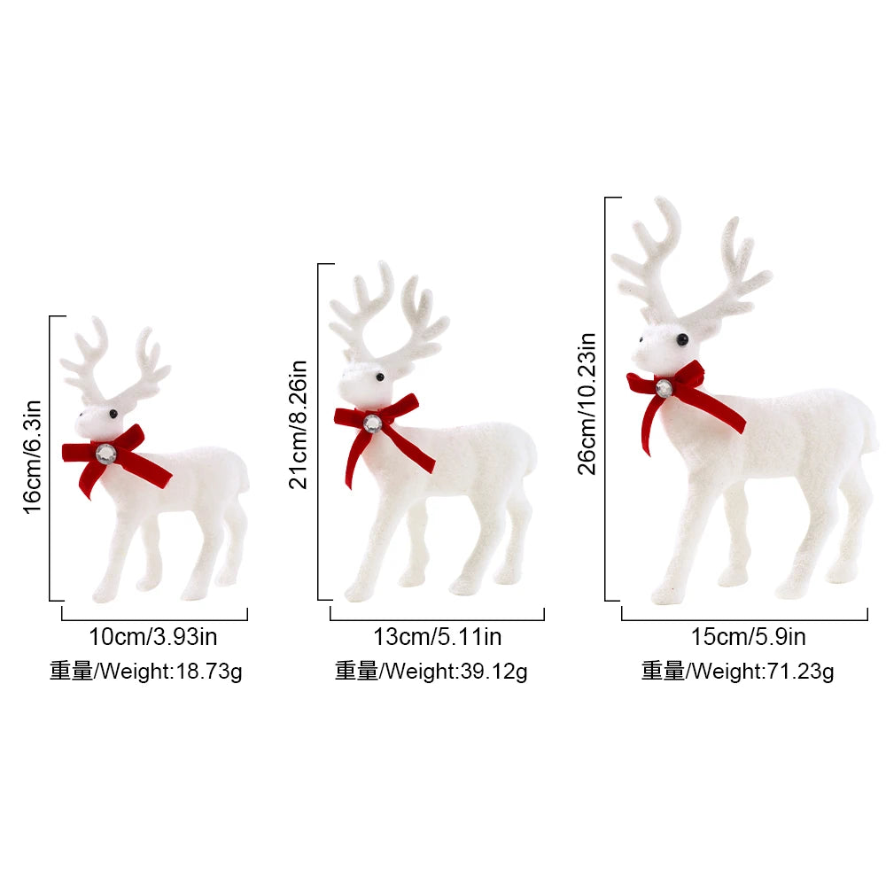 Weihnachtsdeko Elch Figur 16/21/26 cm – Deko Rentier aus Kunstharz für Tisch, Fensterbank & Weihnachtsbaum | Winter & Weihnachtsdeko Set Kaufschwan®