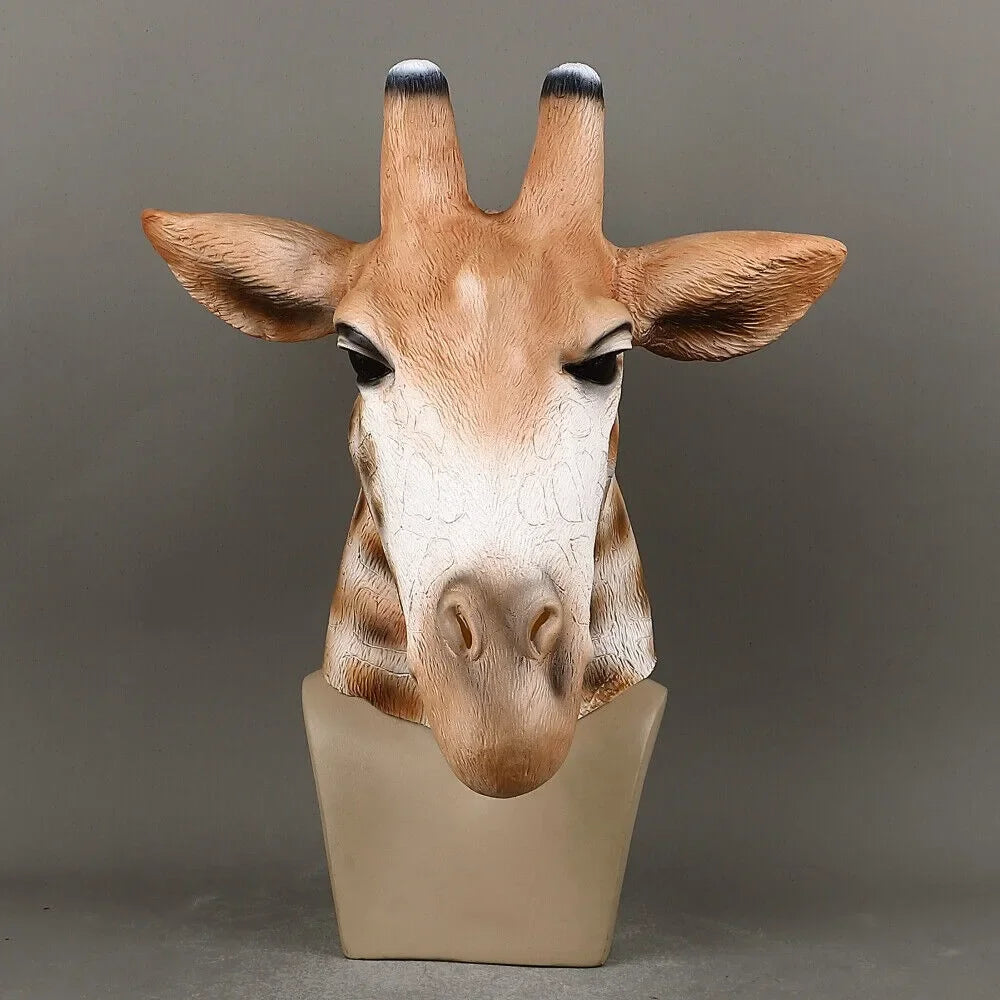 Cosplay Tiermaske Giraffe – Zoo Tier Latex Maske für Halloween, Maskerade & Kostüm Party Requisite Kaufschwan®