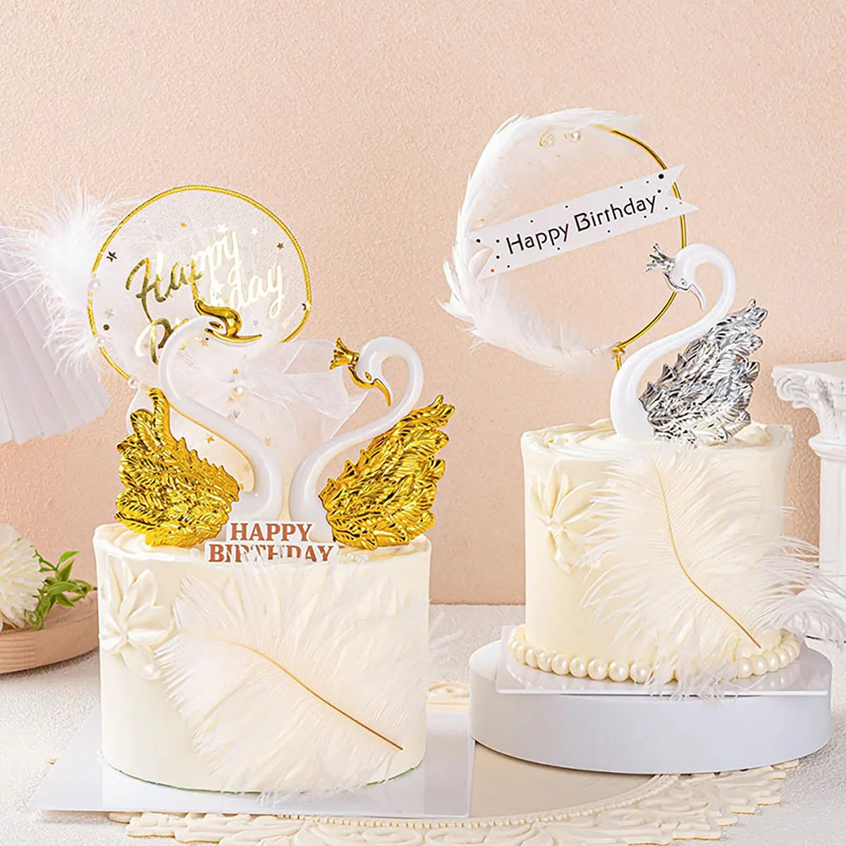 Mini Schwanenpaar Figur – Romantische Sammler-Dekoration für Auto, Hochzeitstorte und Wohnaccessoires Kaufschwan®
