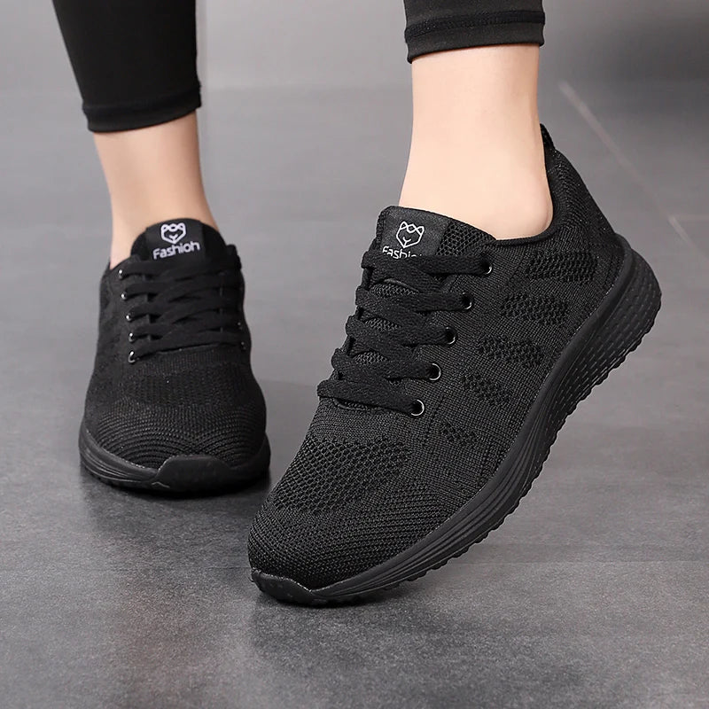 Damen Sportschuhe – Modische Plateau-Sneaker | Frühling & Winter Freizeitschuhe & Laufschuhe für Frauen Kaufschwan® Schwarz 36