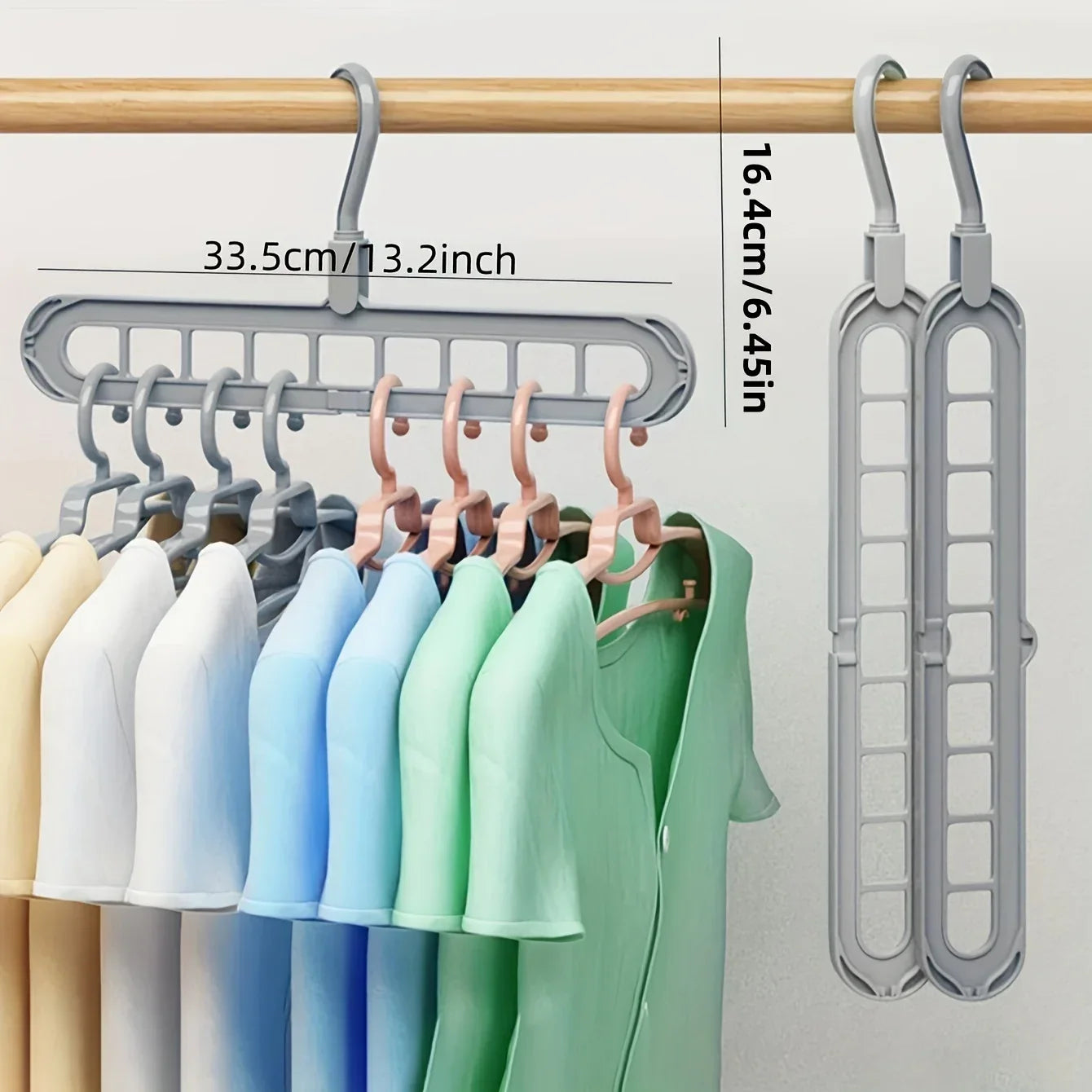 Kunststoff 9 Loch Faltbare Kleiderbügel – Robuster Platzsparender Organizer für Kleiderschrank und Garderobe Kaufschwan®