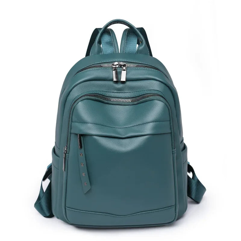 Damen Rucksack aus Weichem Leder | Casual Reise- & Outdoor-Tasche | Frühling & Sommer Modetrend | PU Einfarbig Freizeit Schultertasche Kaufschwan®