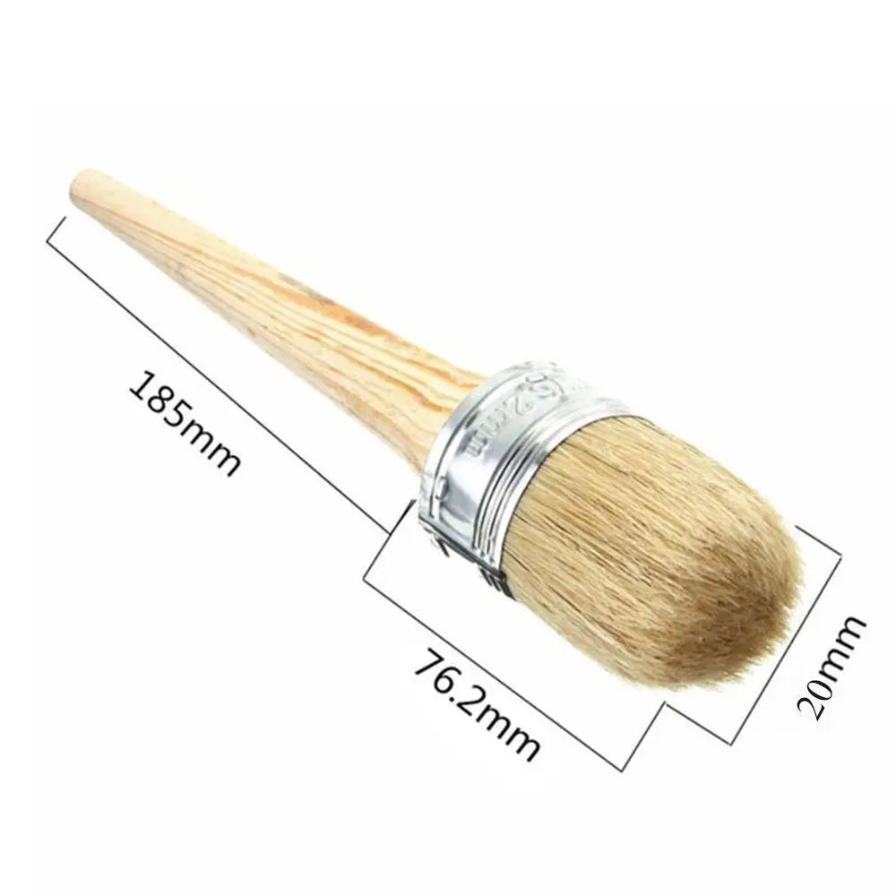 Hochwertiger Künstlerpinsel – Rundborsten Pinsel mit Holzgriff für Wachs, Kreide und Ölmalerei Kaufschwan® 20mm