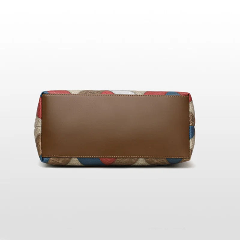 Damenhandtasche mit Großem Fassungsvermögen – Lässige PU Leder Patchwork Tote | Modische Unterarm & Schultertasche Kaufschwan®