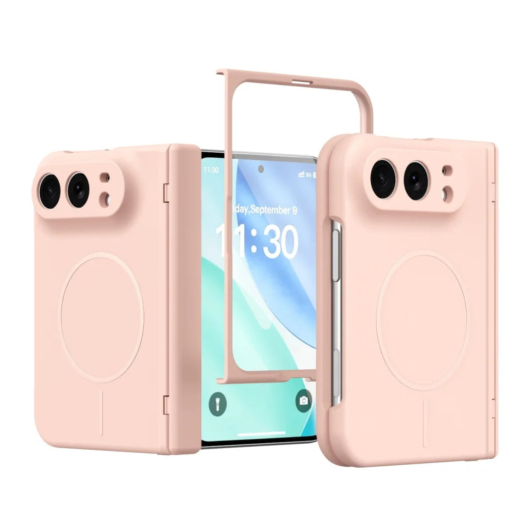 Luxuriöse Magnetische Schutzhülle mit Weicher Haptik für iPhone Duo – MagSafe-Kompatible Hartschale mit Glasfolie und Scharnierschutz Kaufschwan®