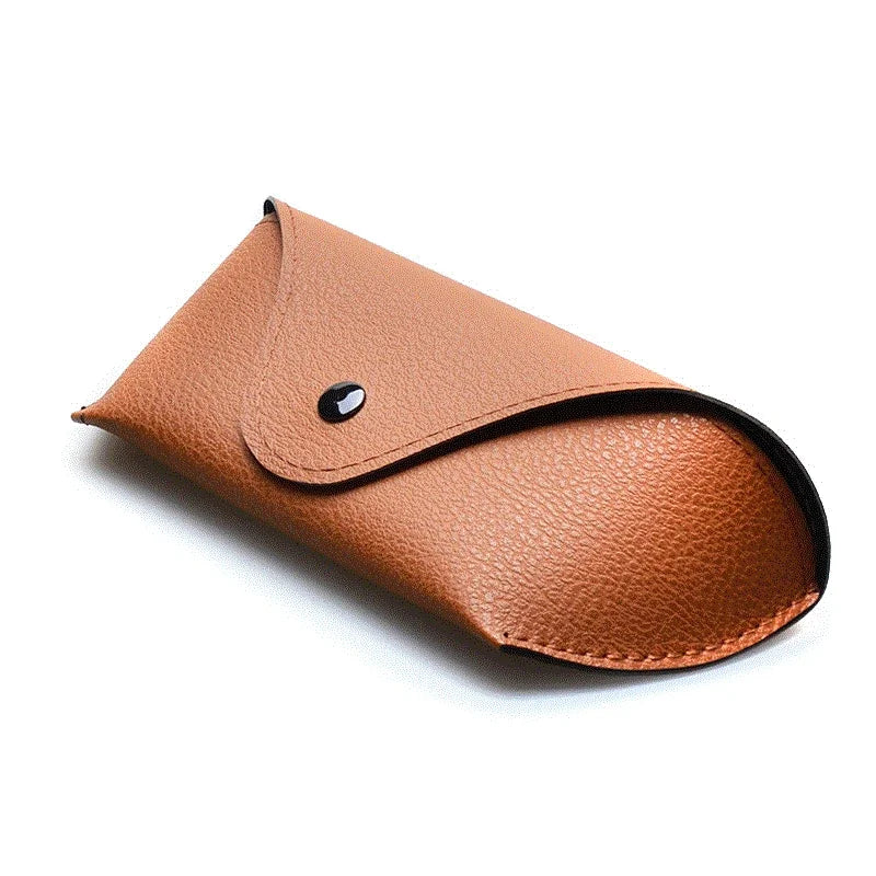 PU Leder Brillenetui mit Metallverschluss – Schutzetui für Sonnenbrillen und Lesebrillen für Damen und Herren Kaufschwan® Braun
