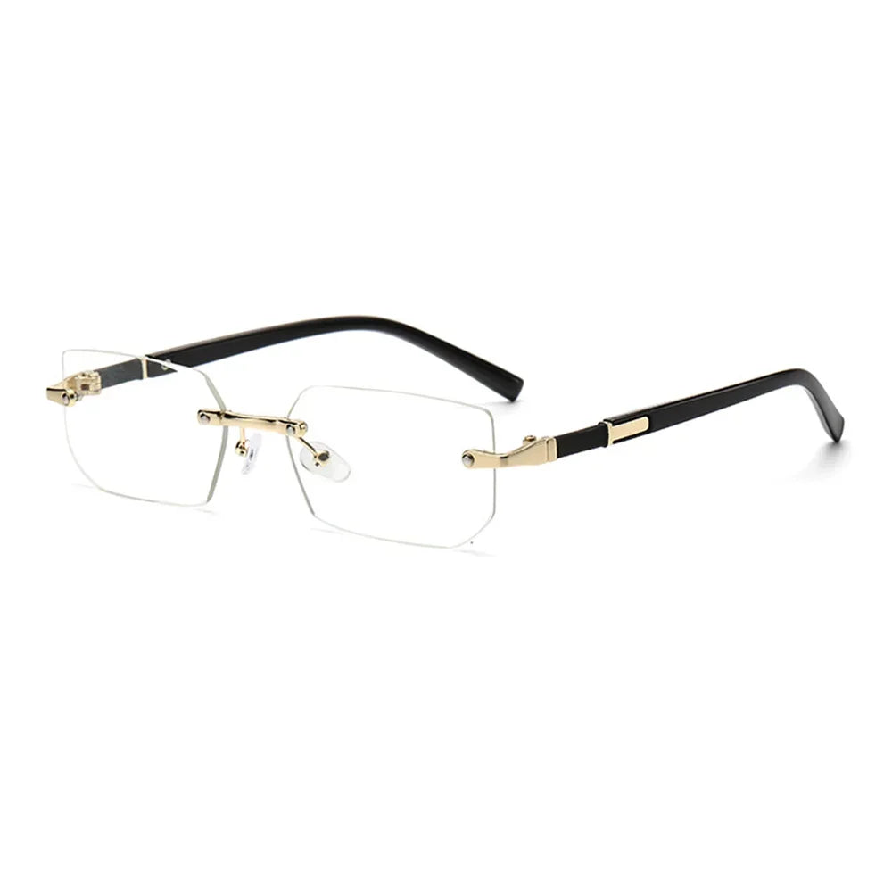 Trendige Randlose Rechteckige Sonnenbrille – Rahmenlose Retro-Sonnenbrille mit UV400-Schutz für Damen und Herren, ideal für Sommer und Reisen Kaufschwan® Transparent