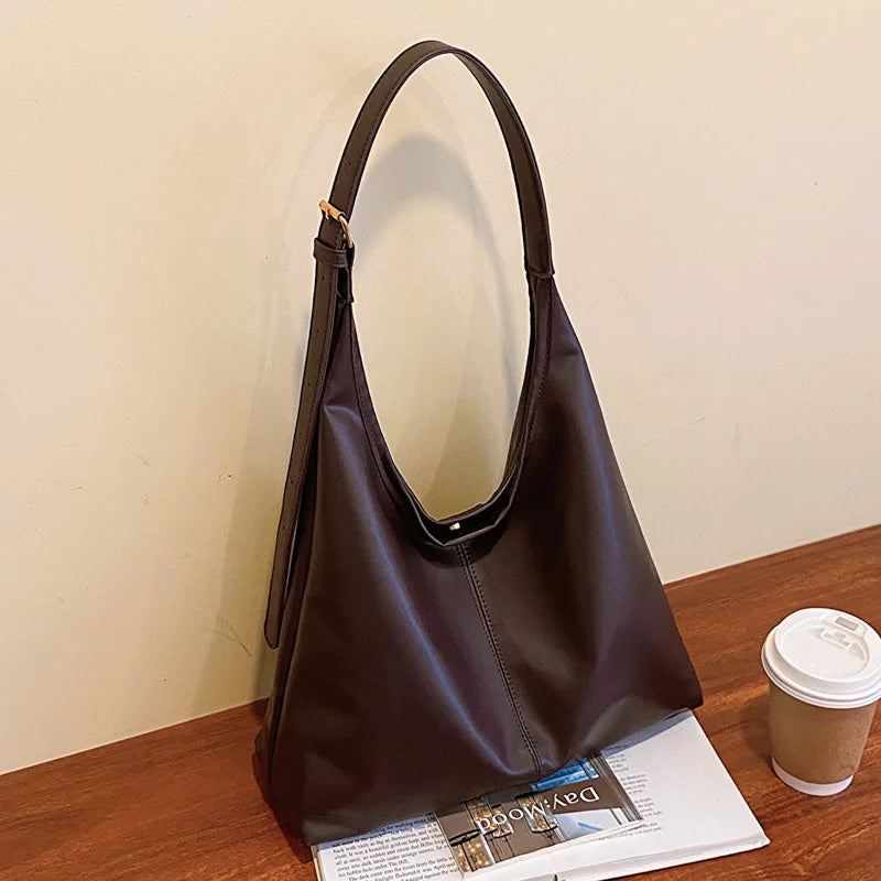 Große Damen Tote Tasche für Eine Schulter – Lässige & Vielseitige Crossbody Handtasche | Modische Schlichte City Tasche