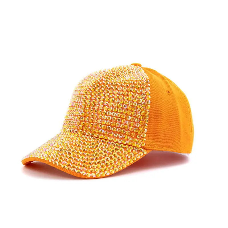 Damen Diamant Baseballkappe | Sommer & Herbst Baseballcap für Damen | Fashion Hip-Hop Reise Baseballcap Kaufschwan® Orange